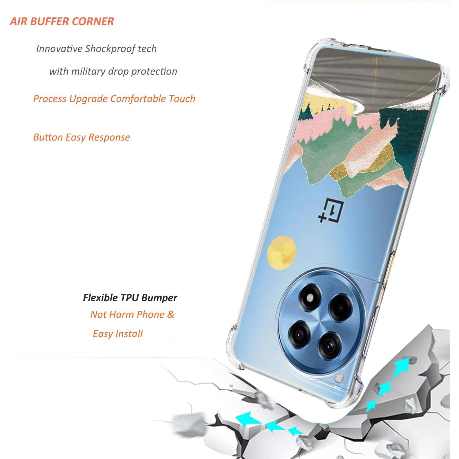 Funda OnePlus 12R Ftonglogy Floral TPU Delgado Montaña