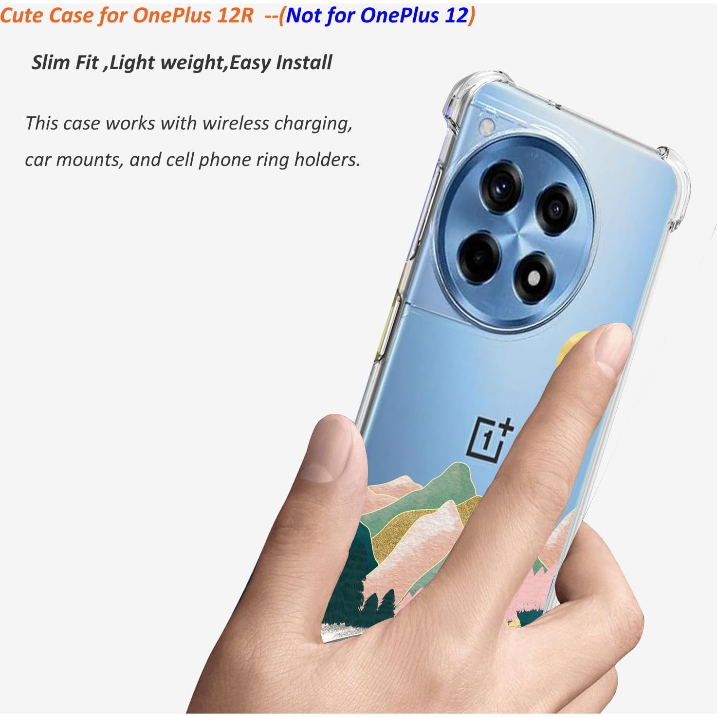 Funda OnePlus 12R Ftonglogy Floral TPU Delgado Montaña