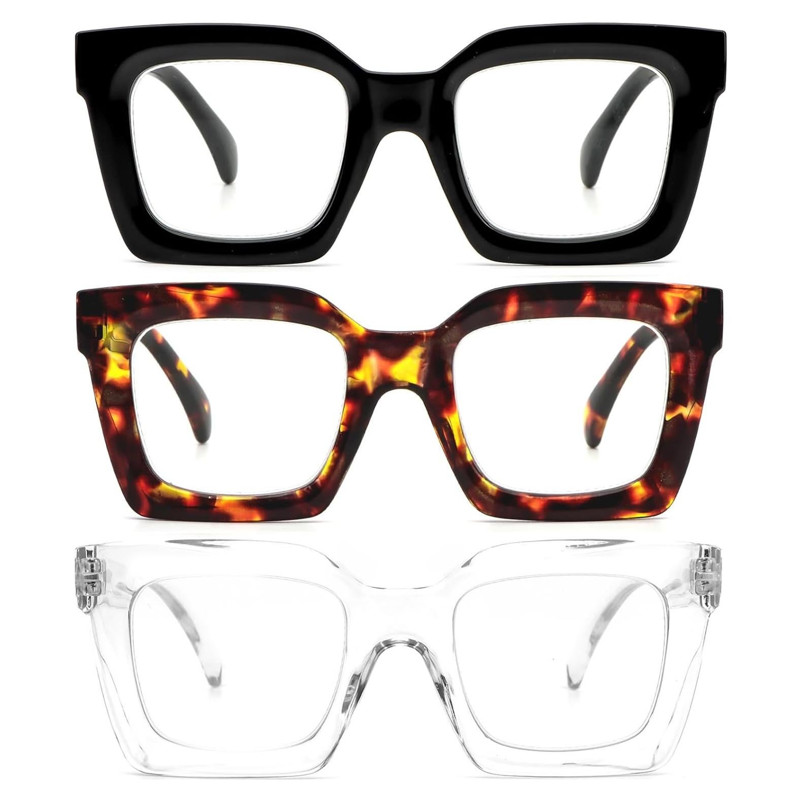 Gafas de Lectura REAVEE Paquete de 3 con Bloqueo Luz Azul