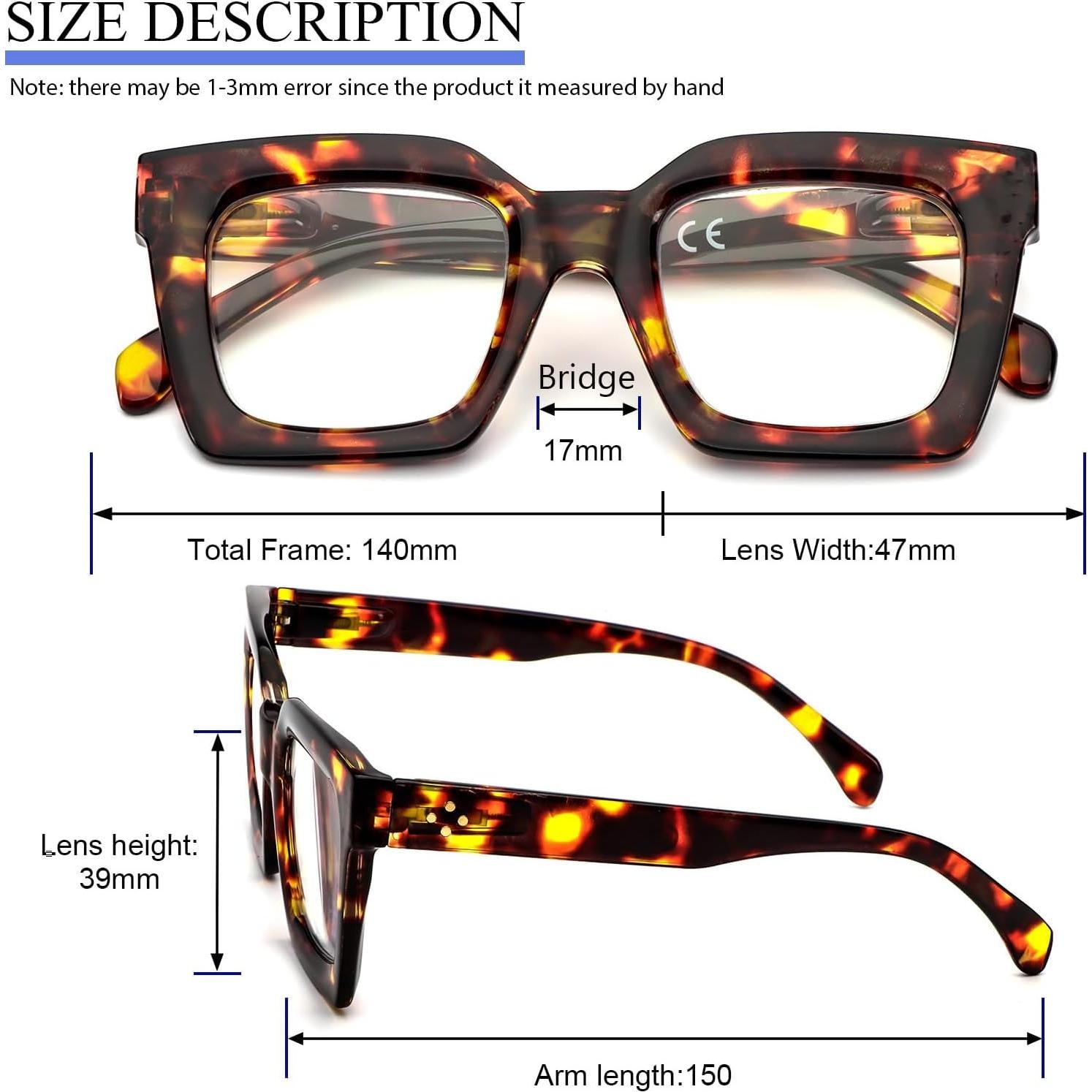 Gafas de Lectura REAVEE 3 Paquete Bloqueo Luz Azul 2.75x