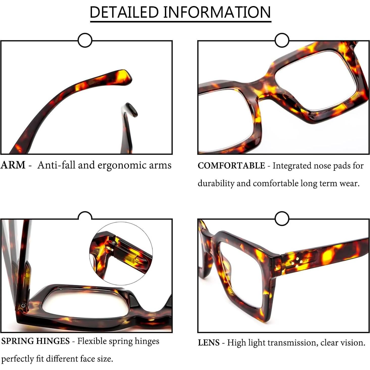 Gafas de Lectura REAVEE 3 Paquete Bloqueo Luz Azul 2.75x