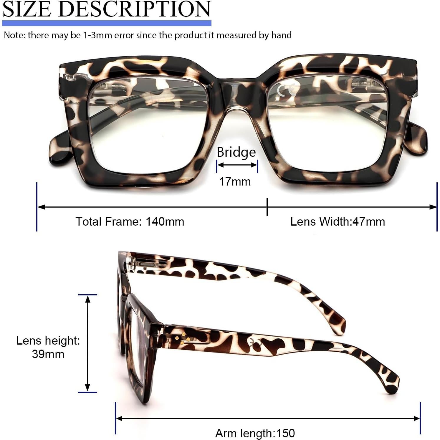 Gafas de Lectura REAVEE 3 Paquete 2.5x Bloqueo Luz Azul