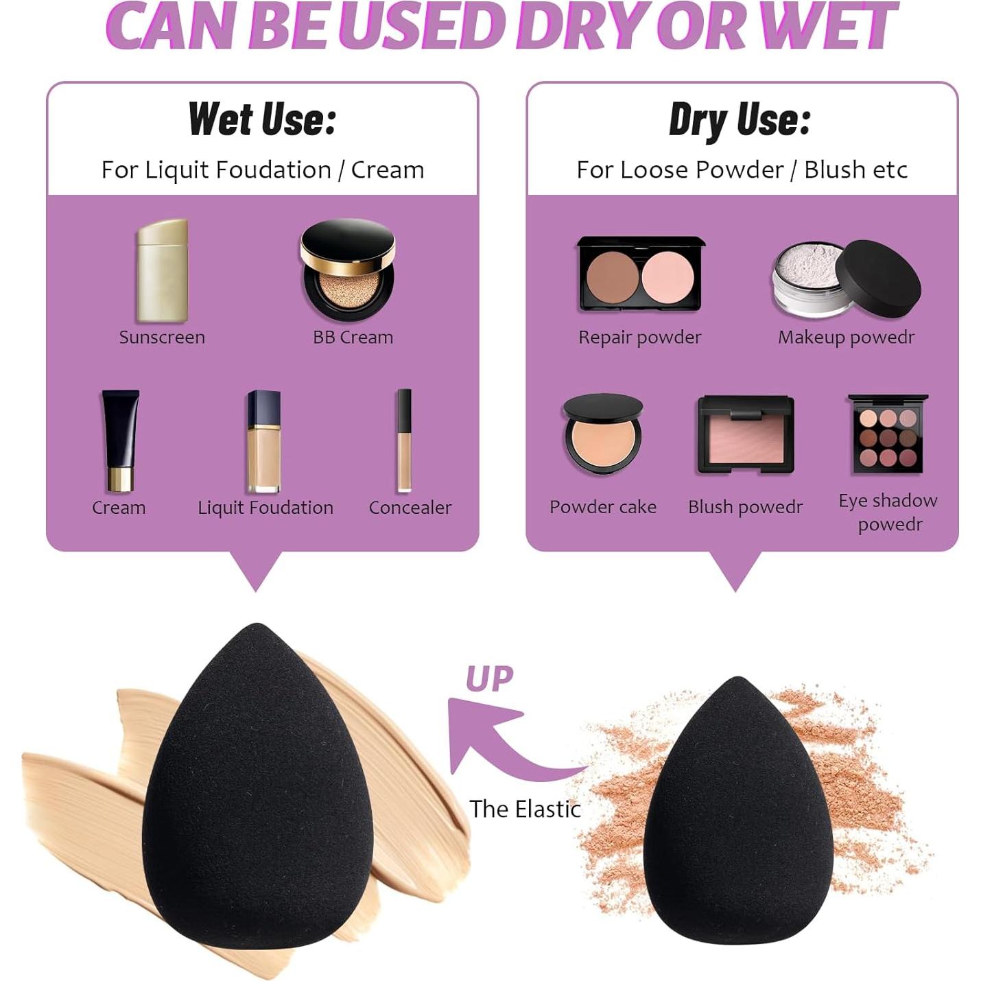 Conjunto de Brochas de Maquillaje BS-MALL 16 Piezas Morado