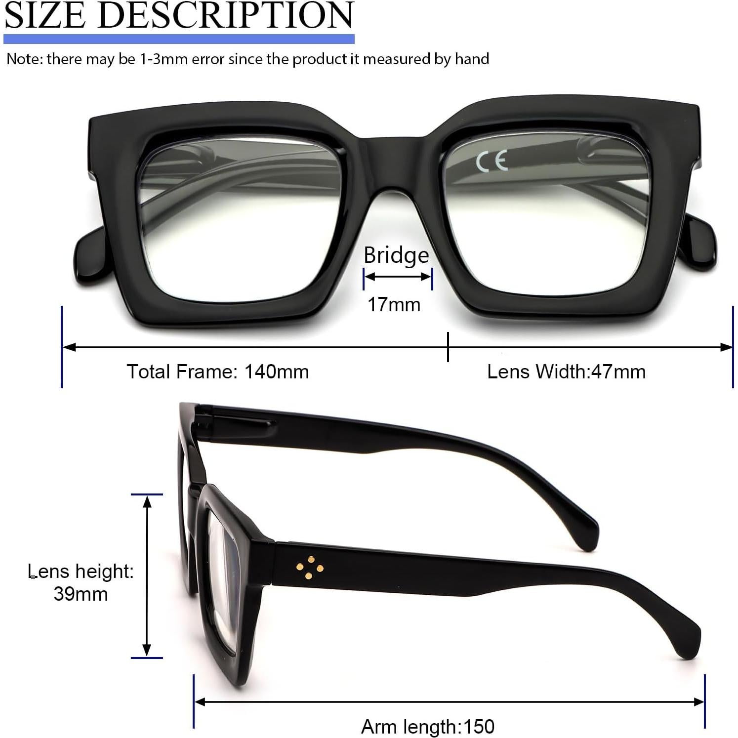 Gafas de Lectura REAVEE 3 Paquete 2.75x Bloqueo Luz Azul