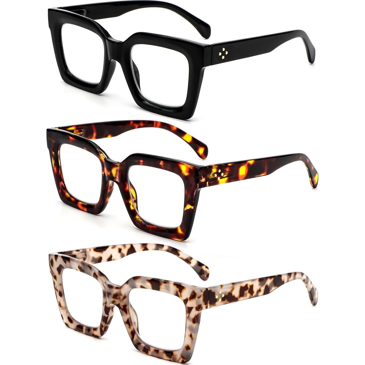 Gafas de Lectura REAVEE 3 Paquete Estilosas UV400 1.25x