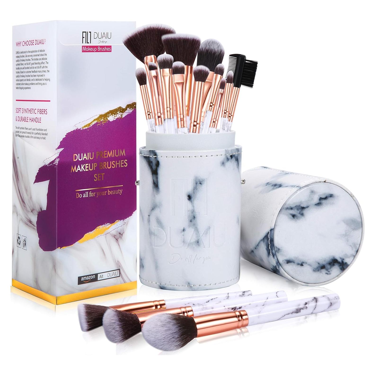 Conjunto de Pinceles de Maquillaje DUAIU 15 Pcs Profesional