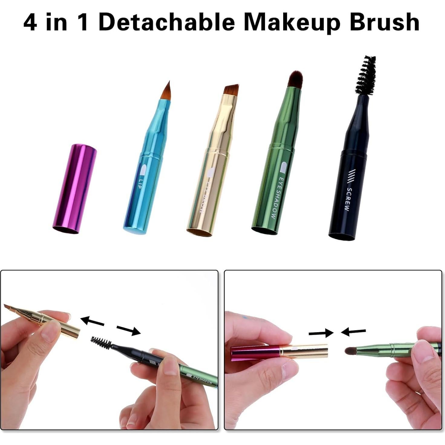 Set de Brochas de Maquillaje 4 en 1 Simmaro Portátil