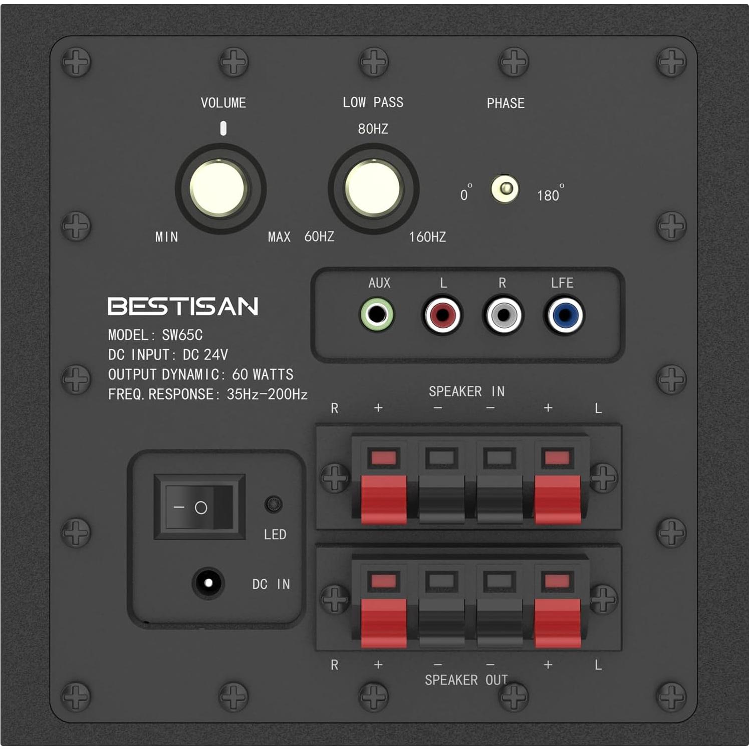 Subwoofer Bestisan SW65C 6.5" Compacto para Audio Hogar