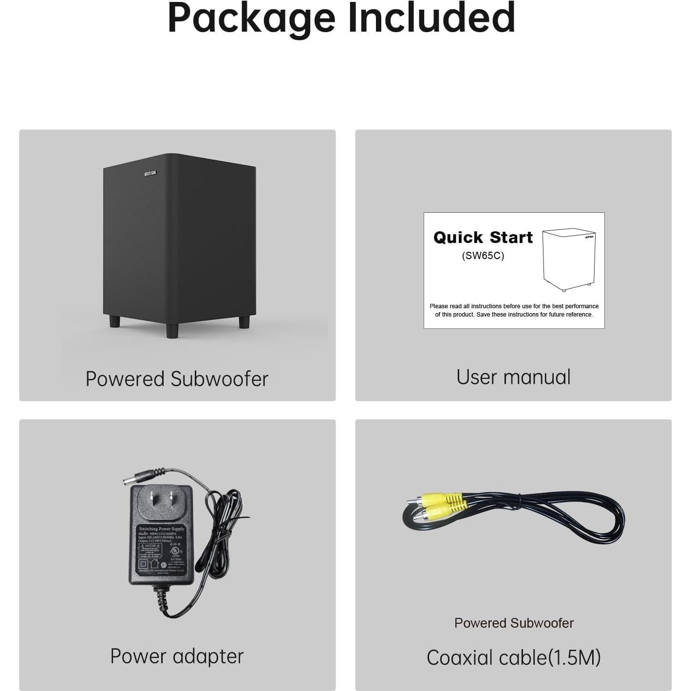 Subwoofer Bestisan SW65C 6.5" Compacto para Audio Hogar