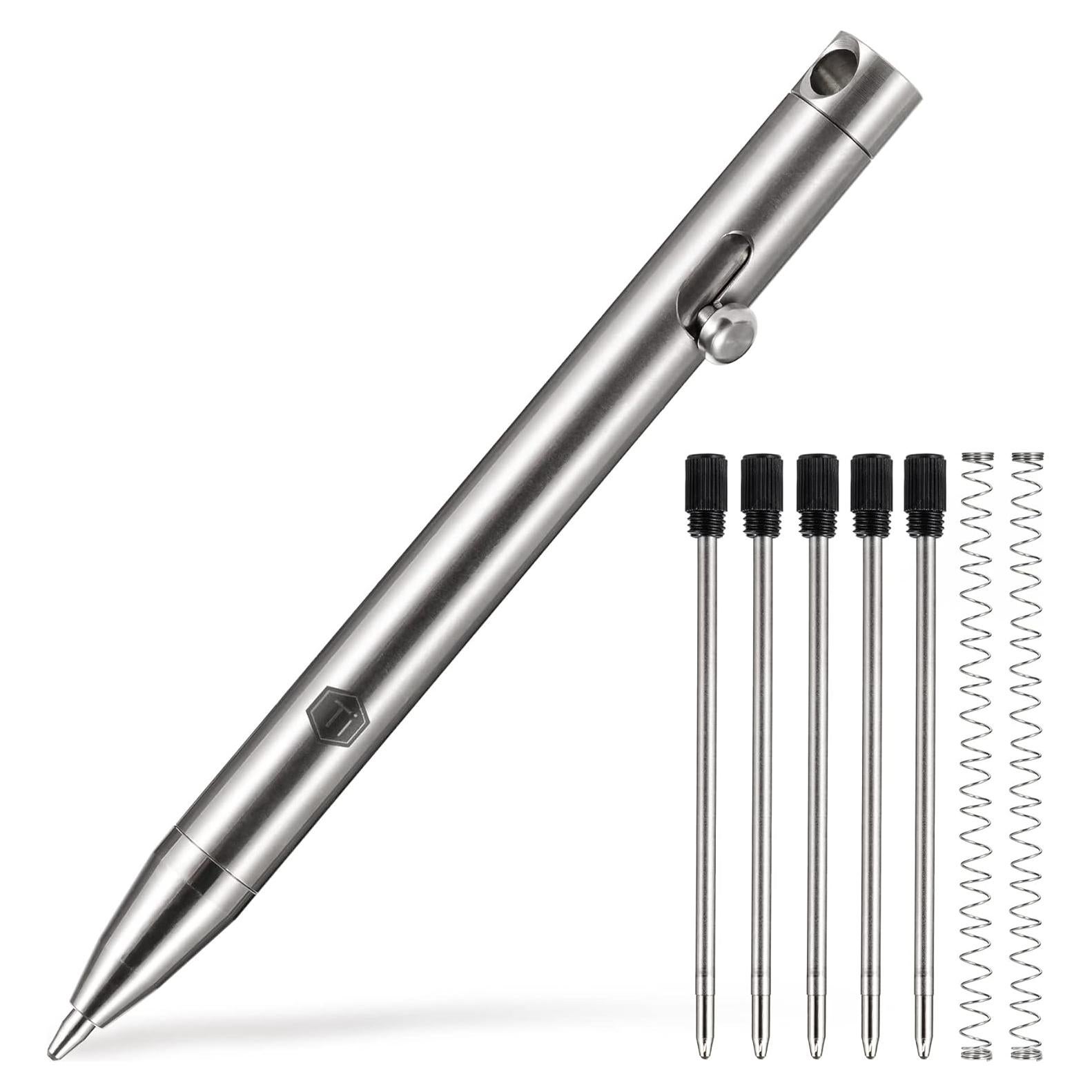 Bolígrafo retráctil KeyUnity KP00 de titanio plata fina