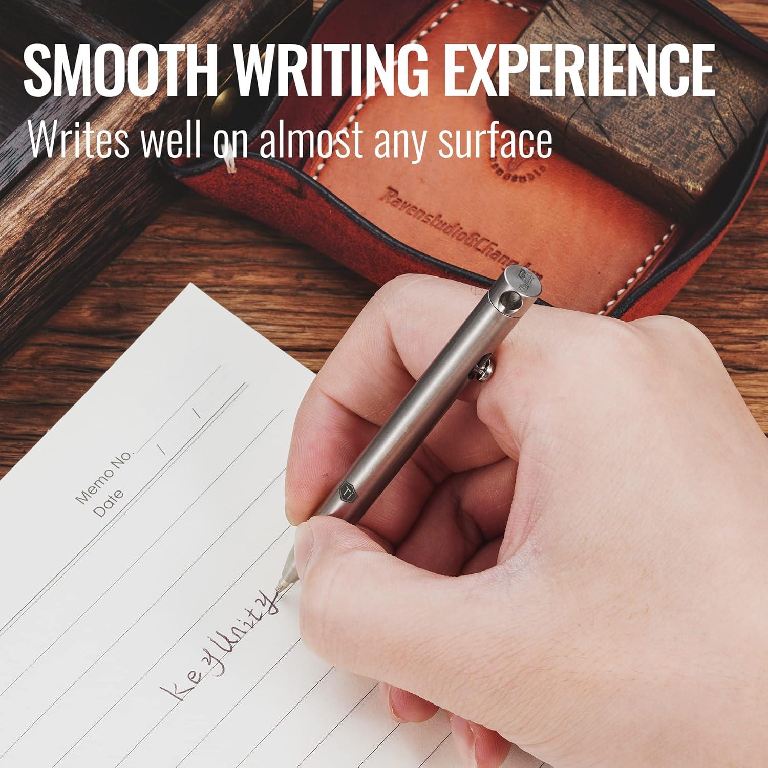 Bolígrafo retráctil KeyUnity KP00 de titanio plata fina