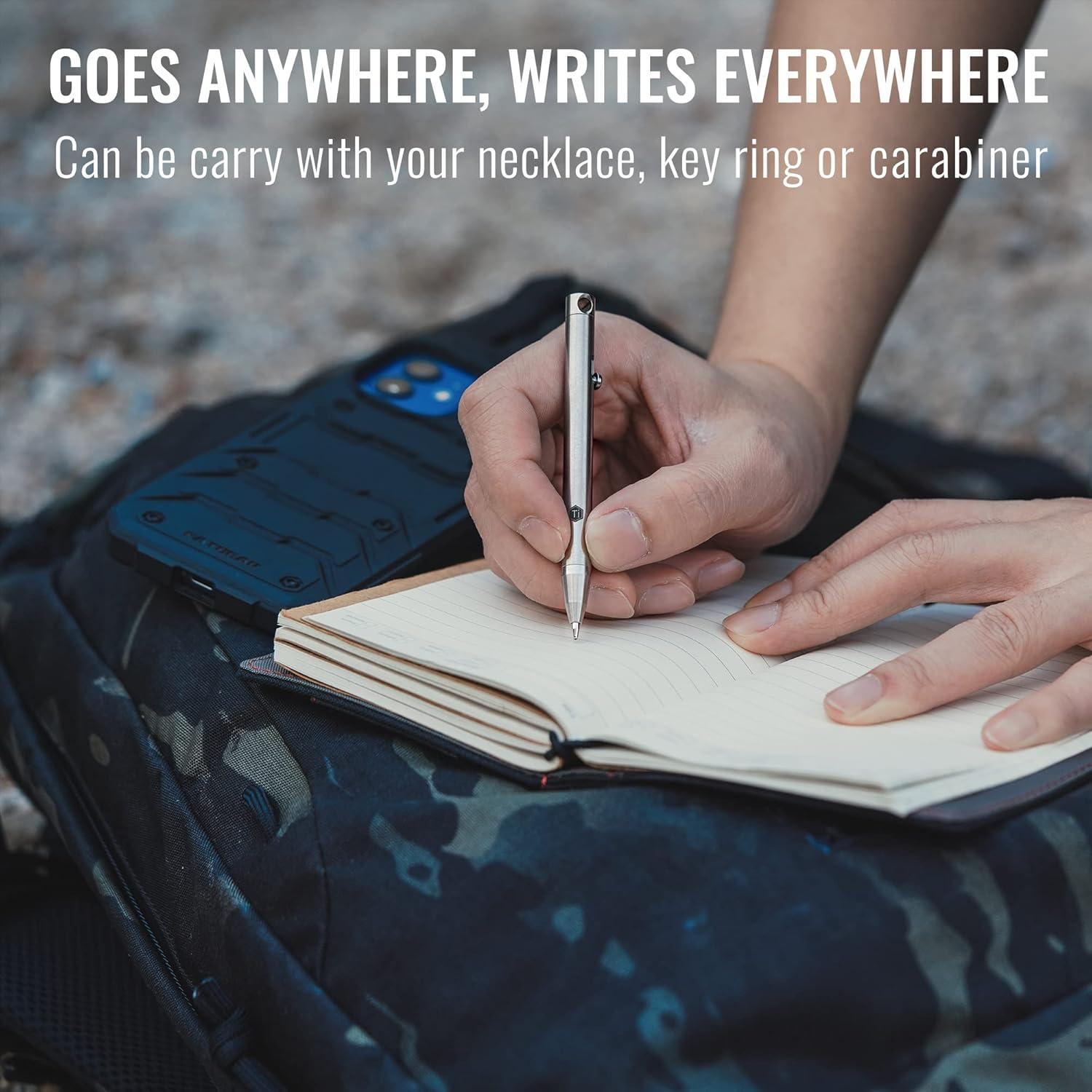 Bolígrafo retráctil KeyUnity KP00 de titanio plata fina