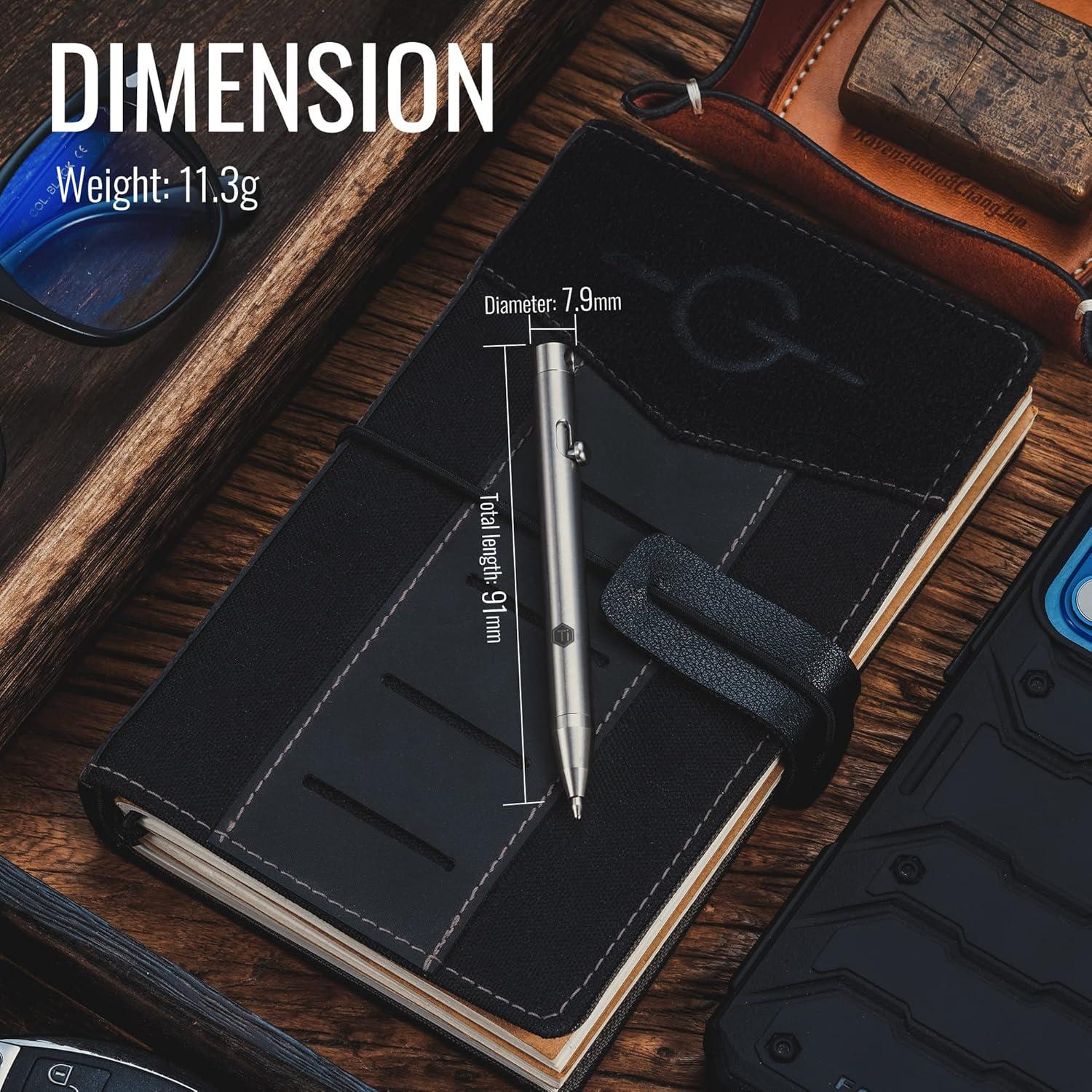 Bolígrafo retráctil KeyUnity KP00 de titanio plata fina