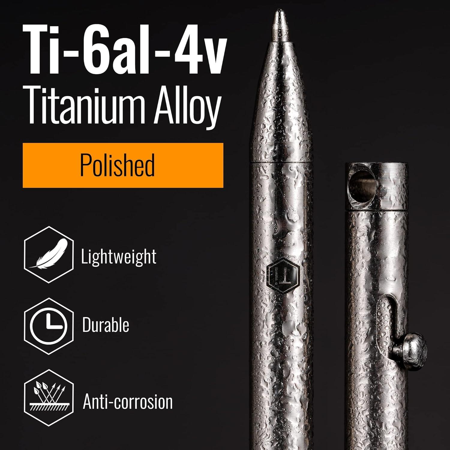 Bolígrafo retráctil KeyUnity KP00 de titanio plata fina