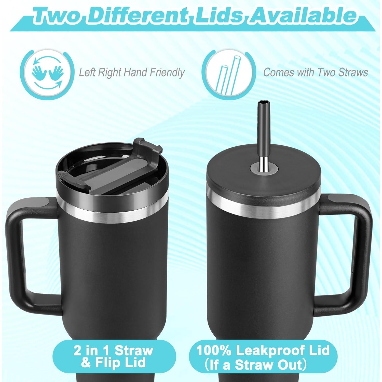 Taza de 1.18L Skywerc con 2 tapas y popote - Rosa