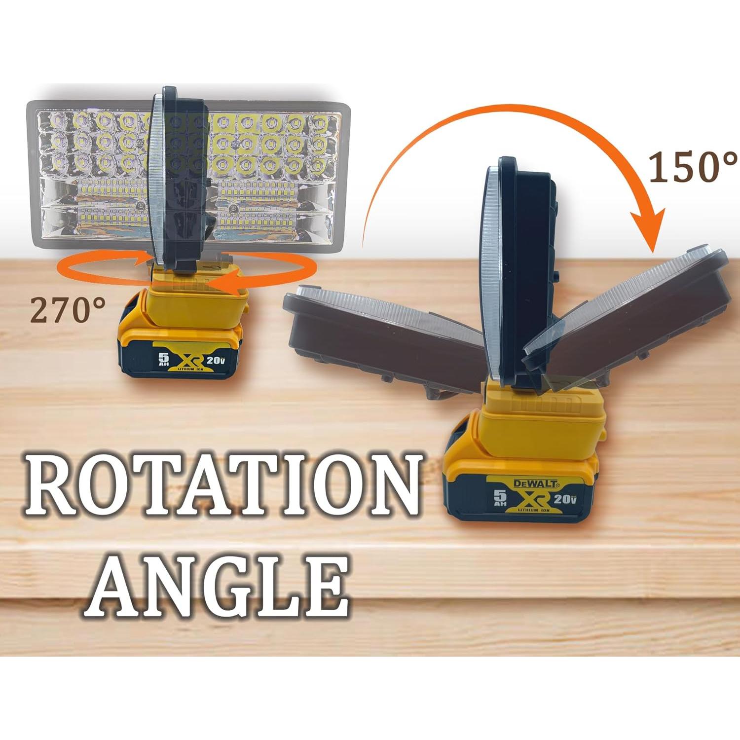 Luz de trabajo LED Dewalt 20V 90W 5400LM USB portátil