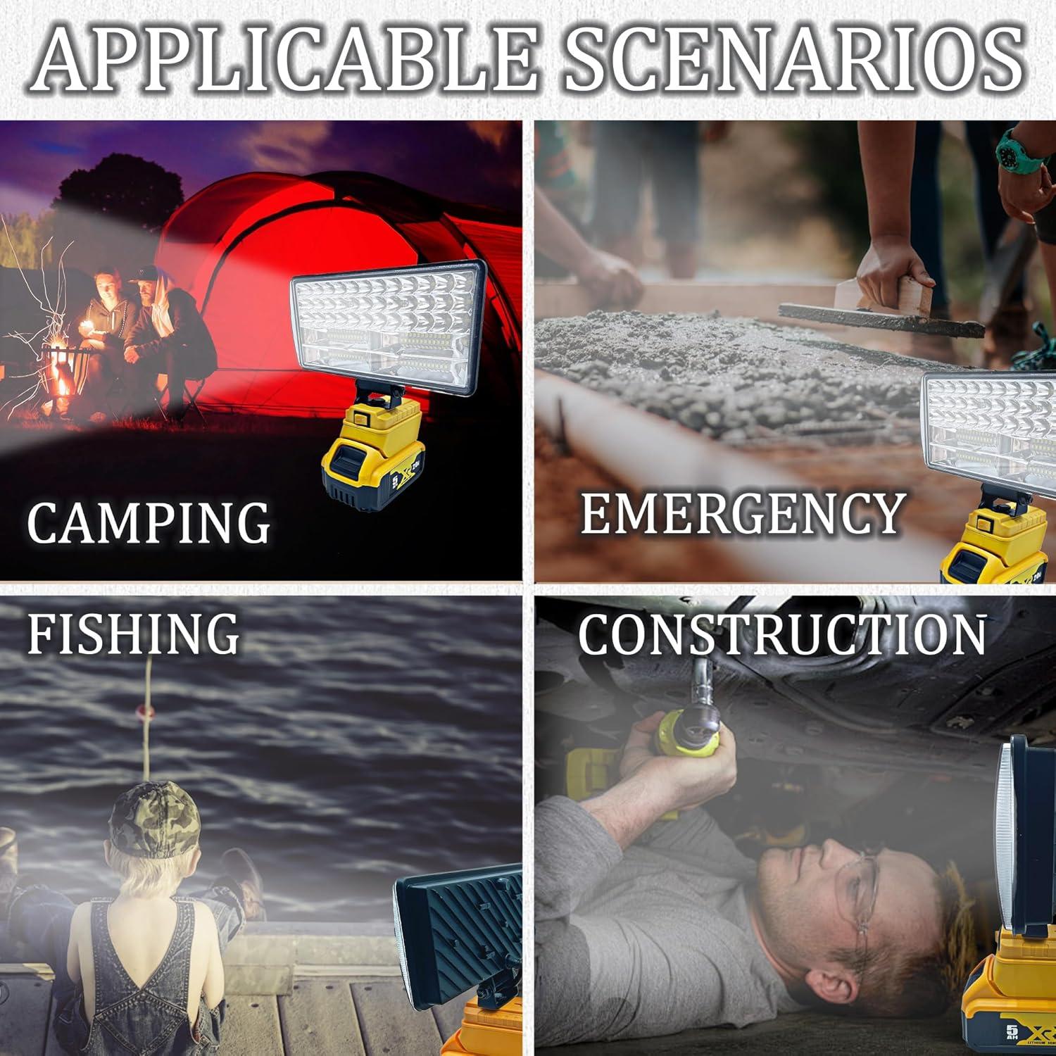 Luz de trabajo LED Dewalt 20V 90W 5400LM USB portátil