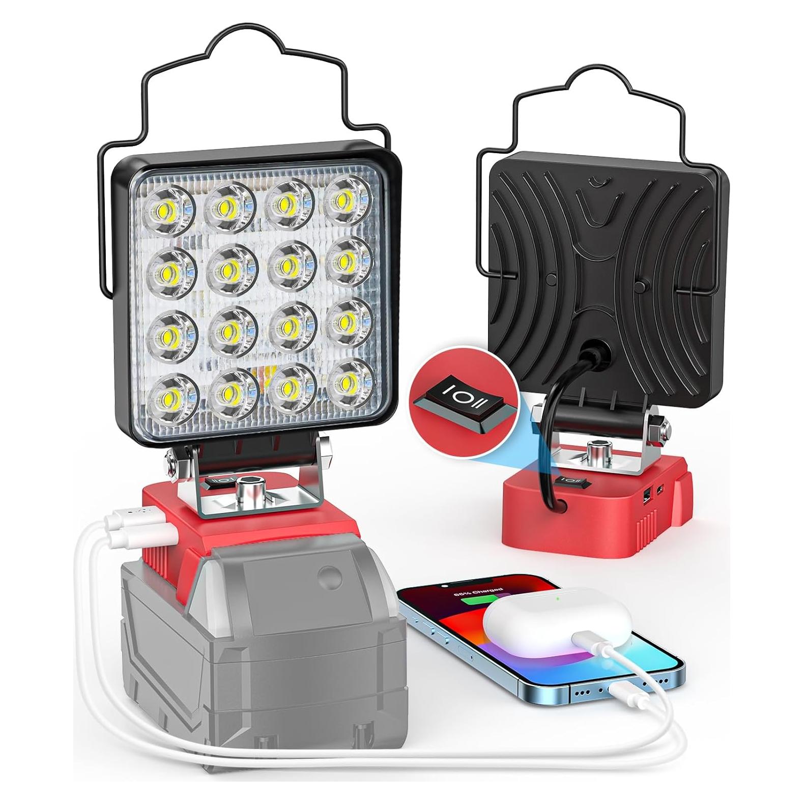 Luz de trabajo LED Ecarke 60W 6000LM para Milwaukee M18