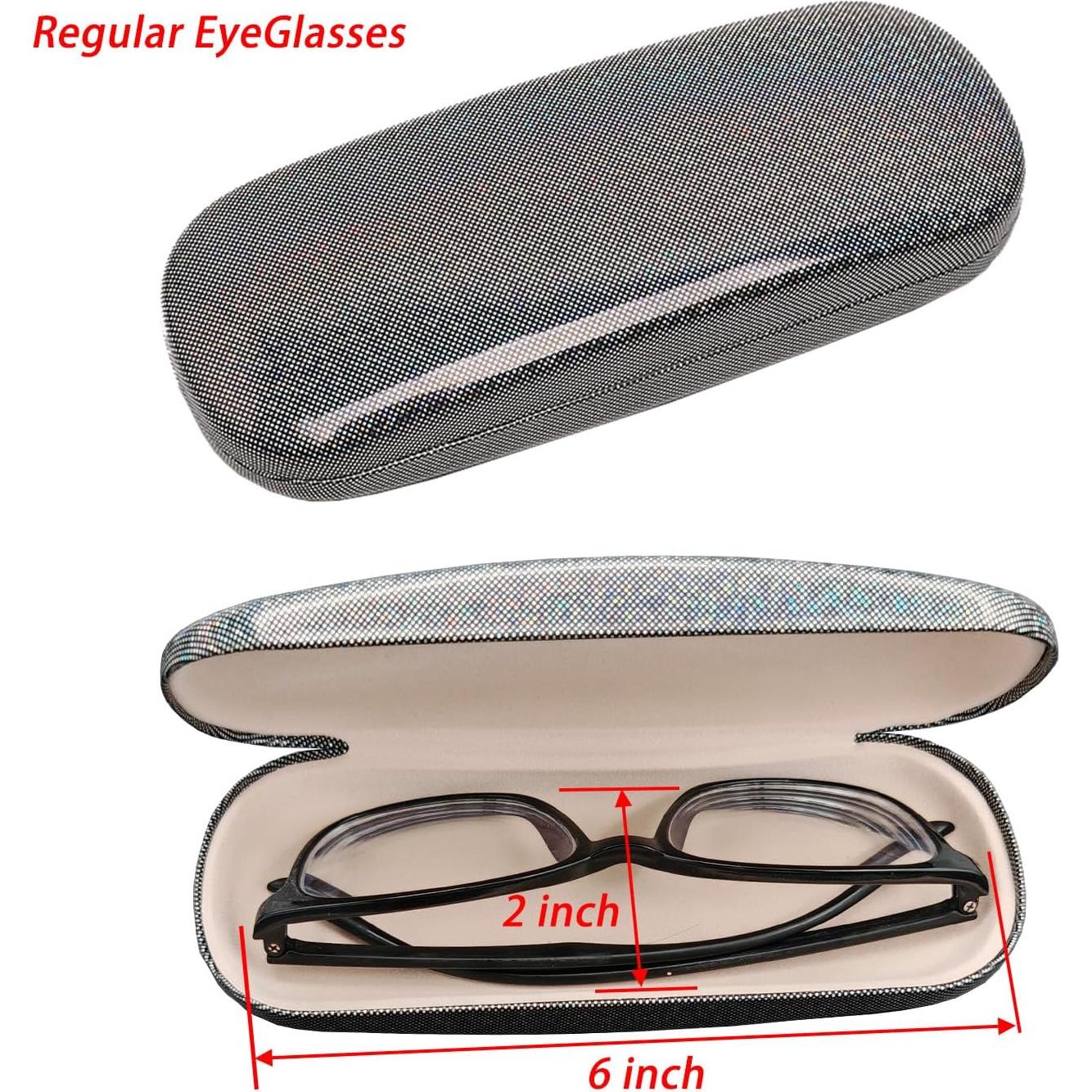 Estuche Duro para Gafas ABBAJI 2 en 1 Negro Brillante