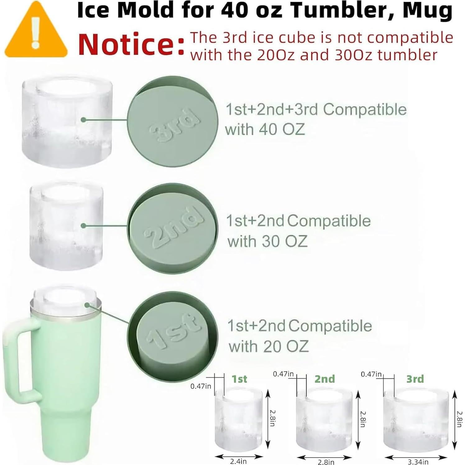 Molde de Hielo Tcamp de Silicona para Vaso 40 oz - Verde