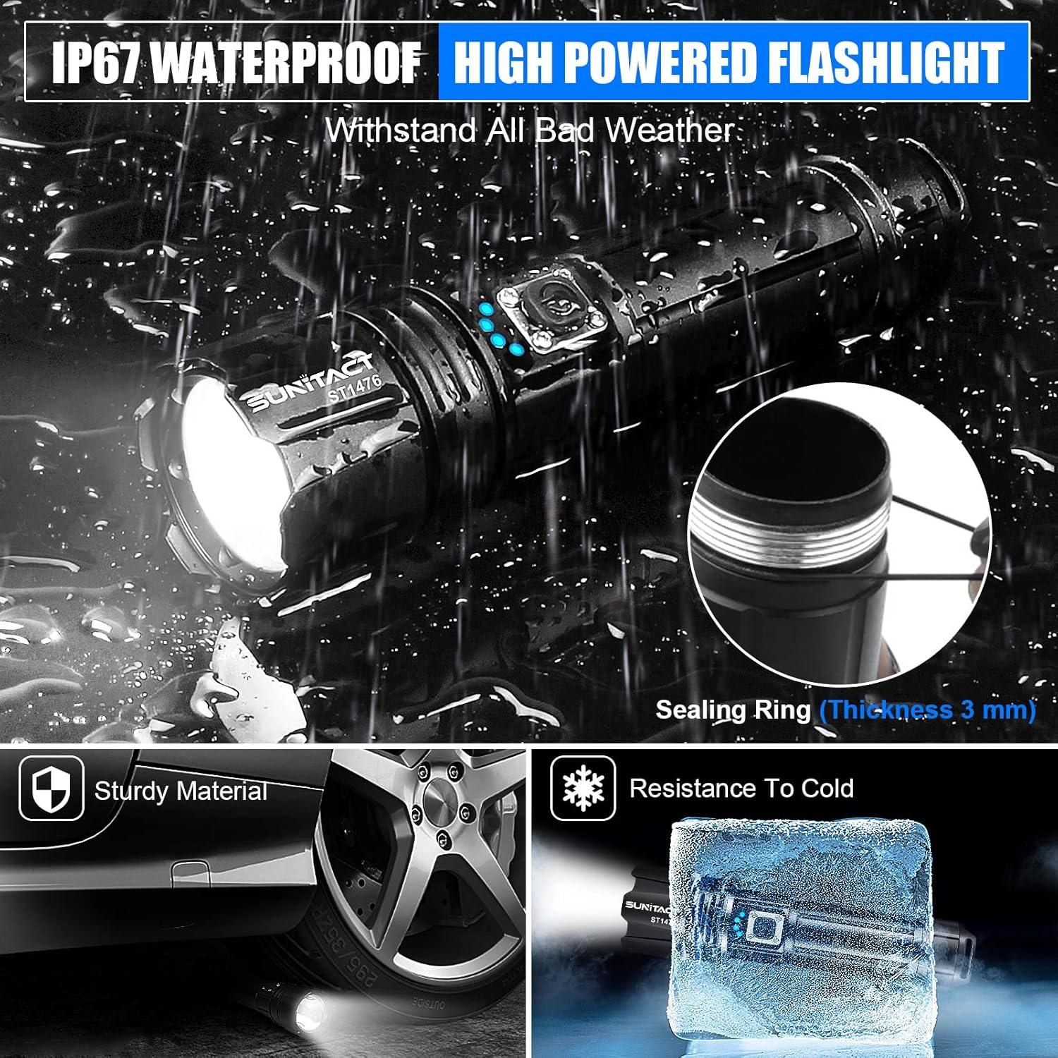 Linterna LED Sunitact ST1476 2000 Lúmenes Recargable IP67