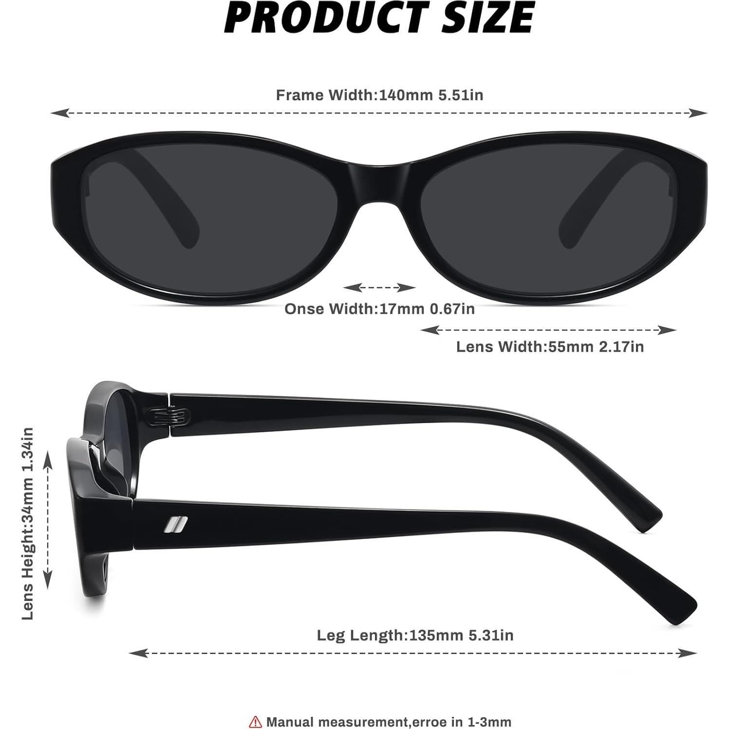 Gafas de sol ovaladas Fozono UV400 para mujer vintage