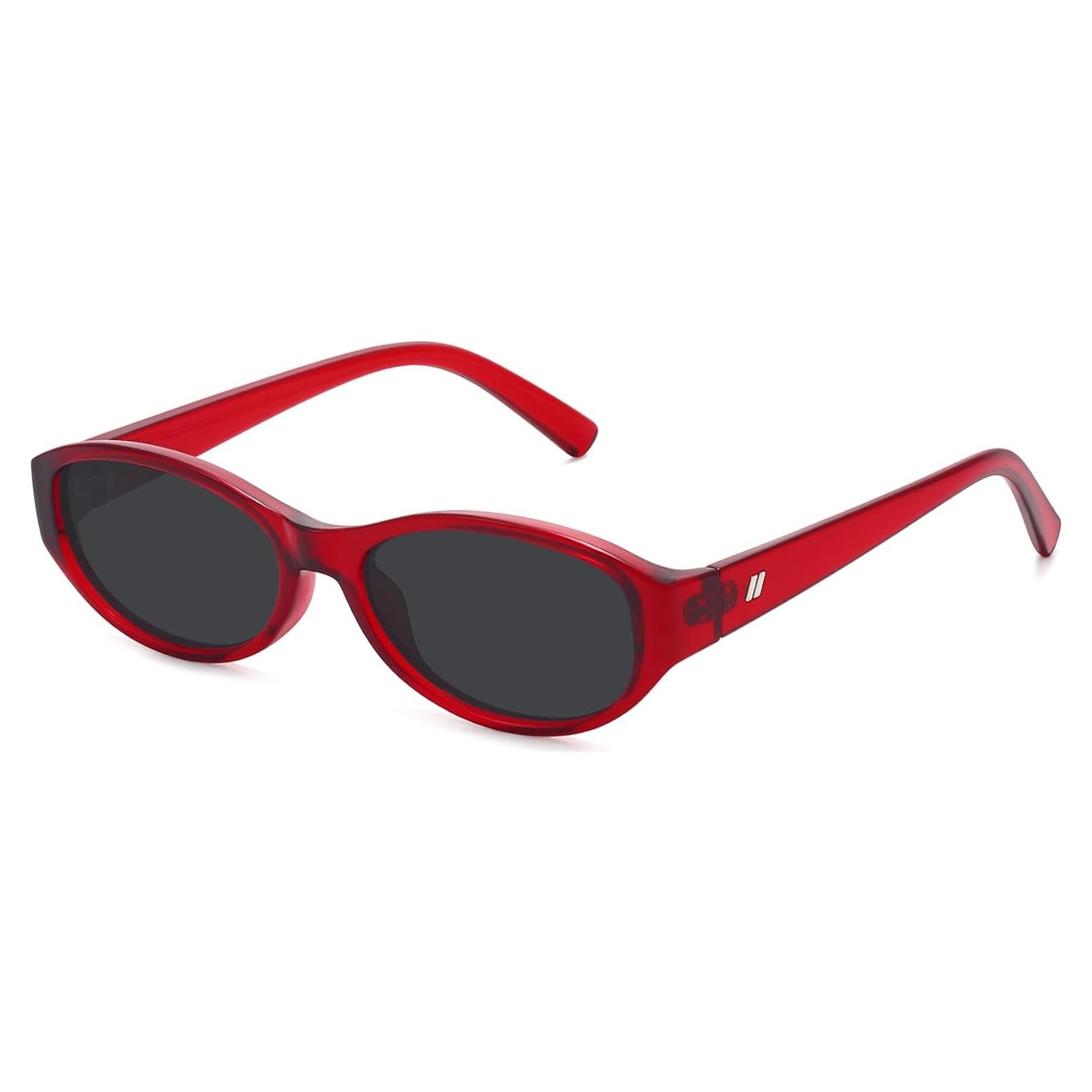 Gafas de Sol Ovaladas Fozono UV400 Vintage Rojo Gris