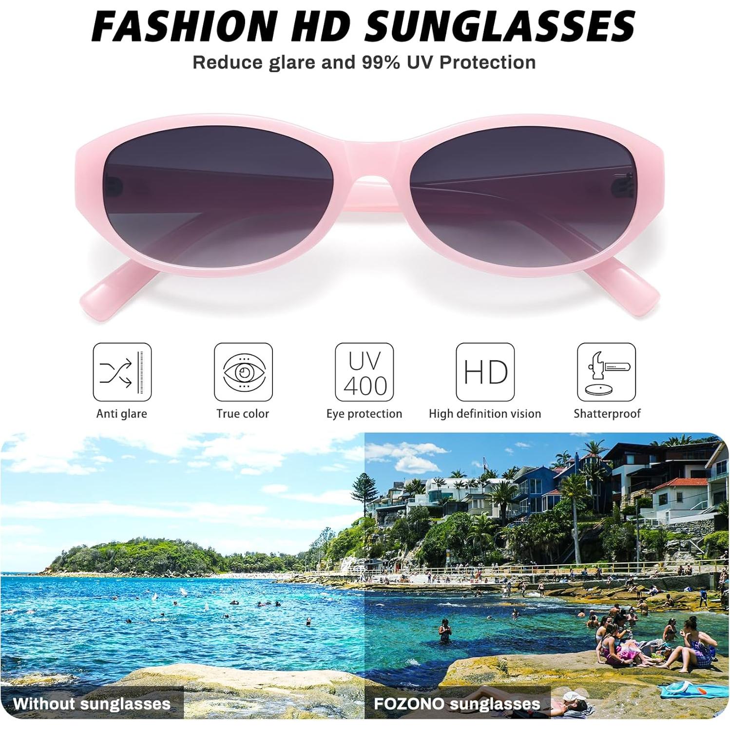 Gafas de sol ovaladas Fozono rosa con lentes UV400
