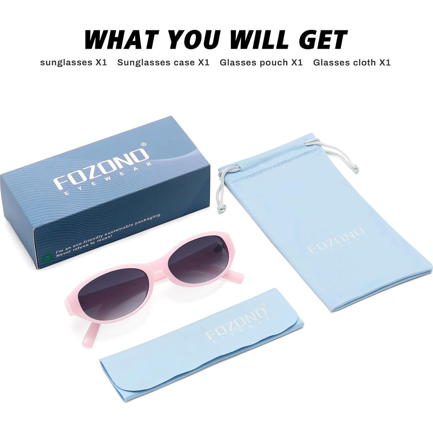 Gafas de sol ovaladas Fozono rosa con lentes UV400