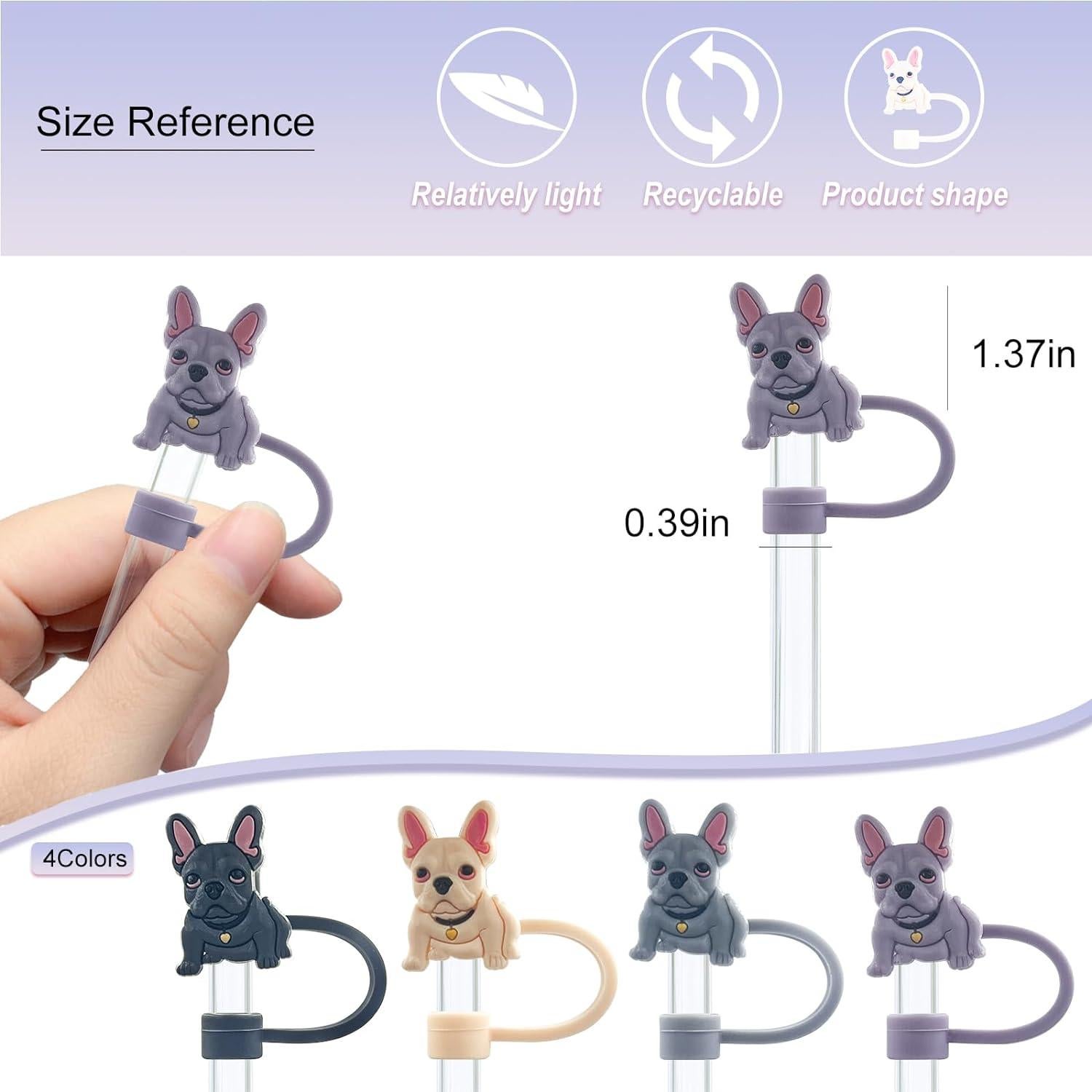 4 Pcs Tapas de Silicona Velaco para Pajitas 10mm Reutilizables