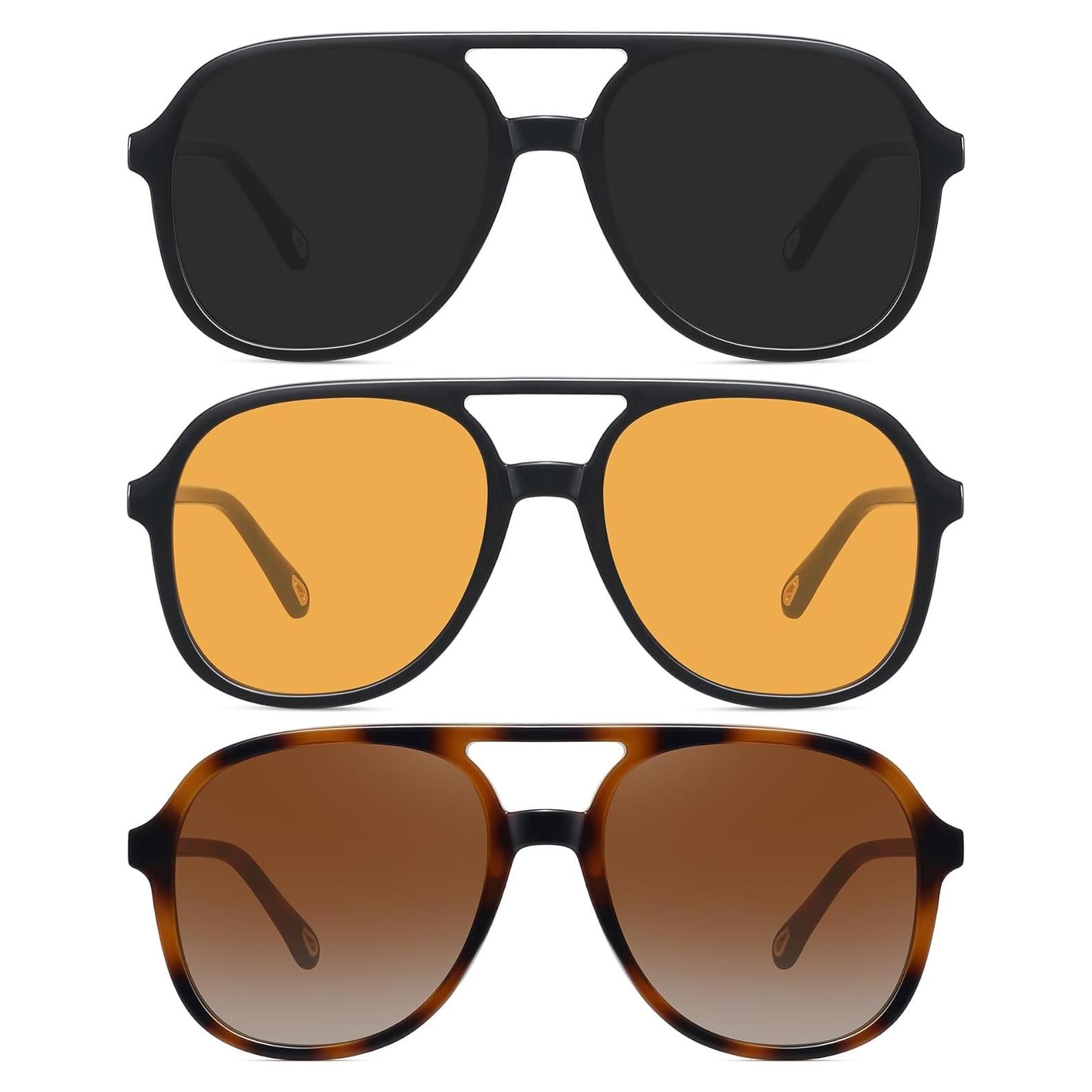 Gafas de sol aviador retro MEETSUN UV400 unisex 3pack