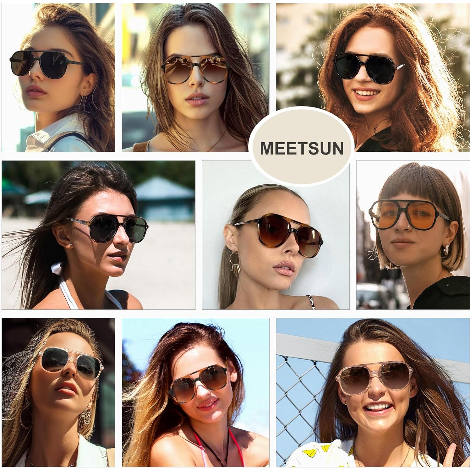 Gafas de sol aviador retro MEETSUN UV400 unisex 3pack