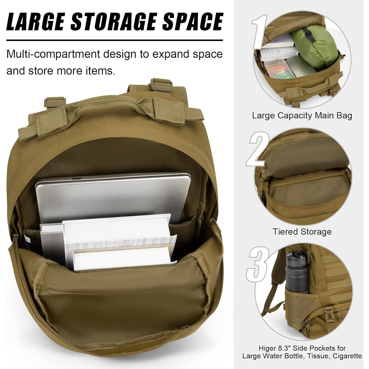 Mochila táctica Jueachy 30L impermeable para senderismo