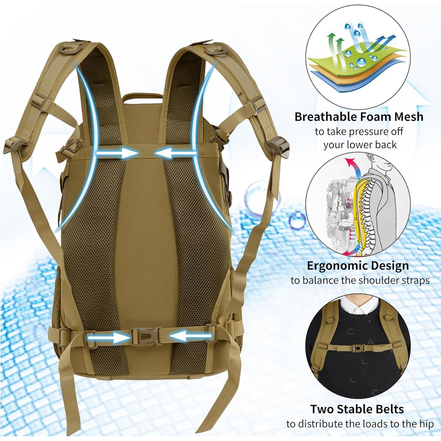 Mochila táctica Jueachy 30L impermeable para senderismo