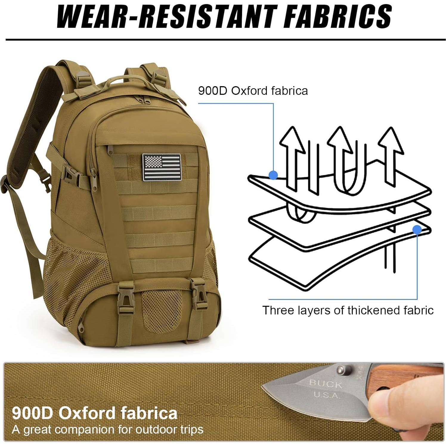 Mochila táctica Jueachy 30L impermeable para senderismo