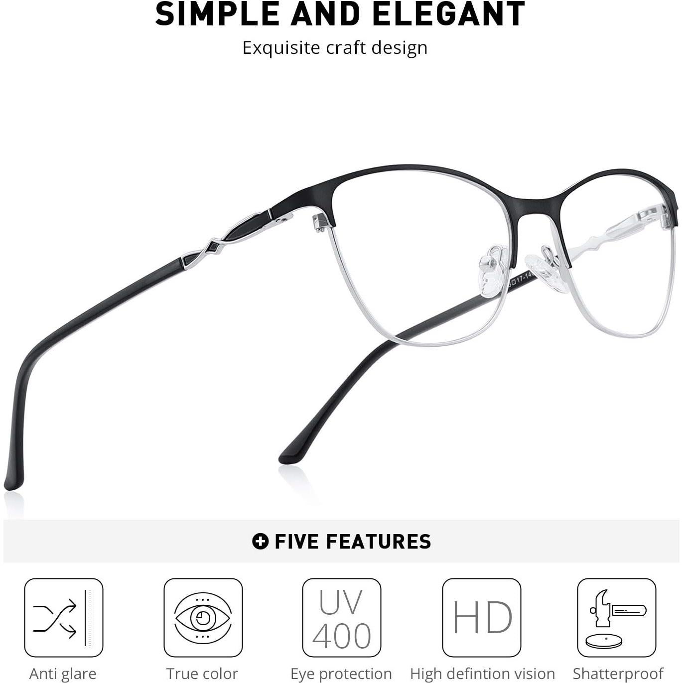 Gafas de lectura OLIEYE Cat Eye 2.5x con luz azul