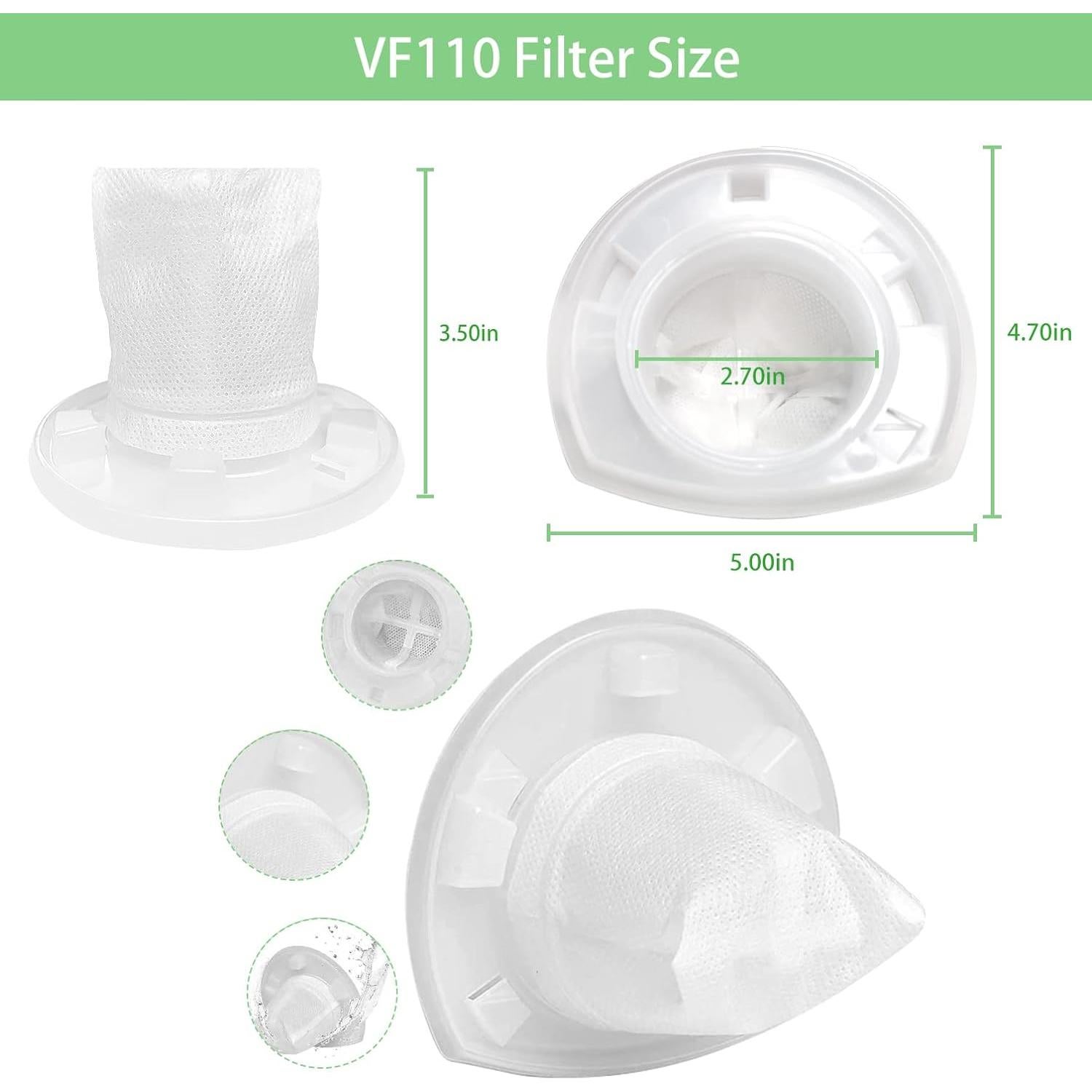 Paquete de 4 Filtros VF110 Black & Decker para Aspiradoras