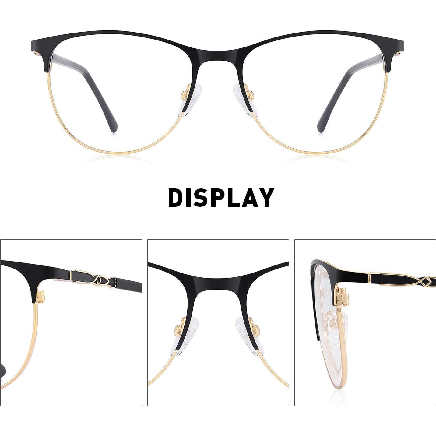 Gafas de lectura OLIEYE Cat Eye retro 53mm con luz azul