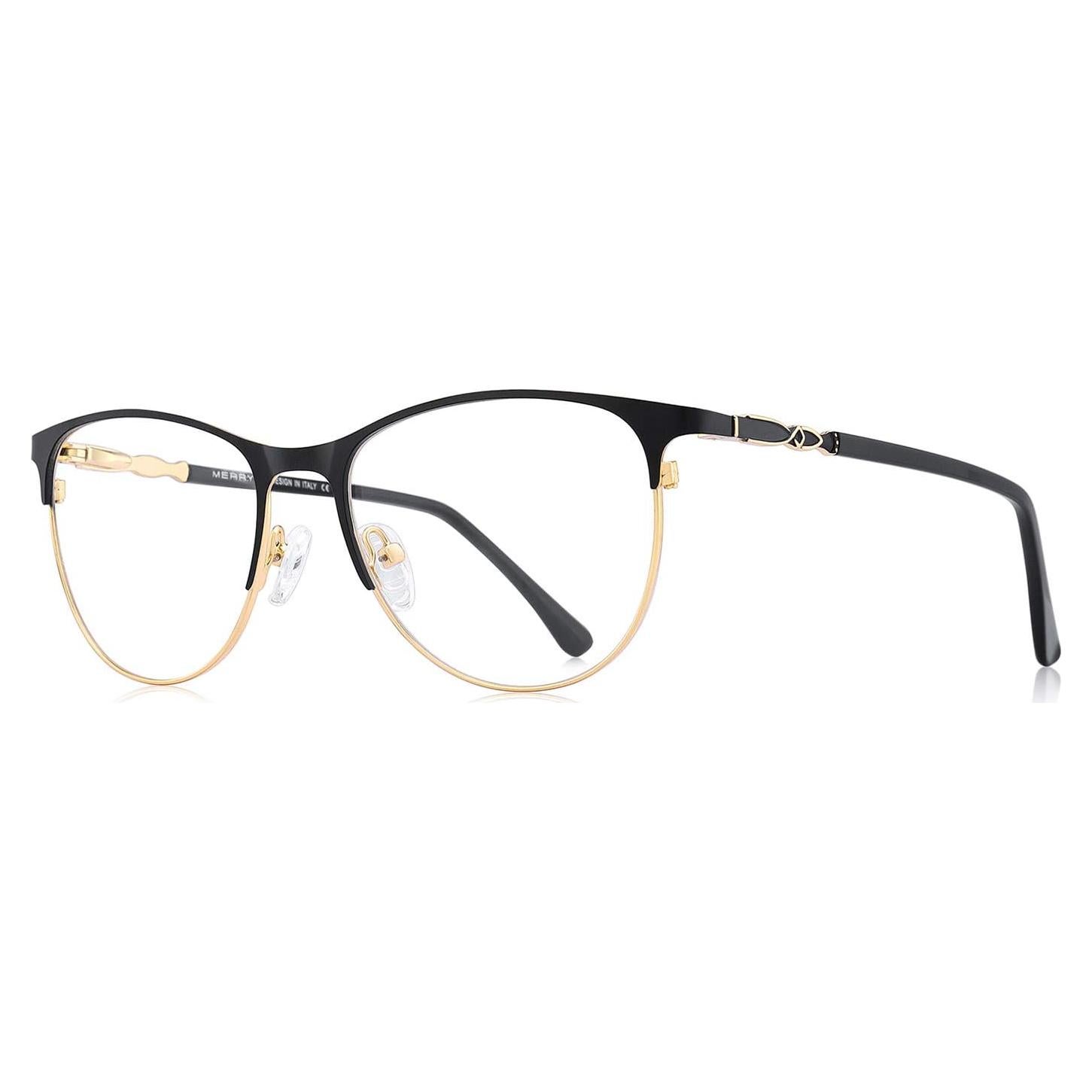 Gafas de lectura OLIEYE Cat Eye oro y negro 4.0x