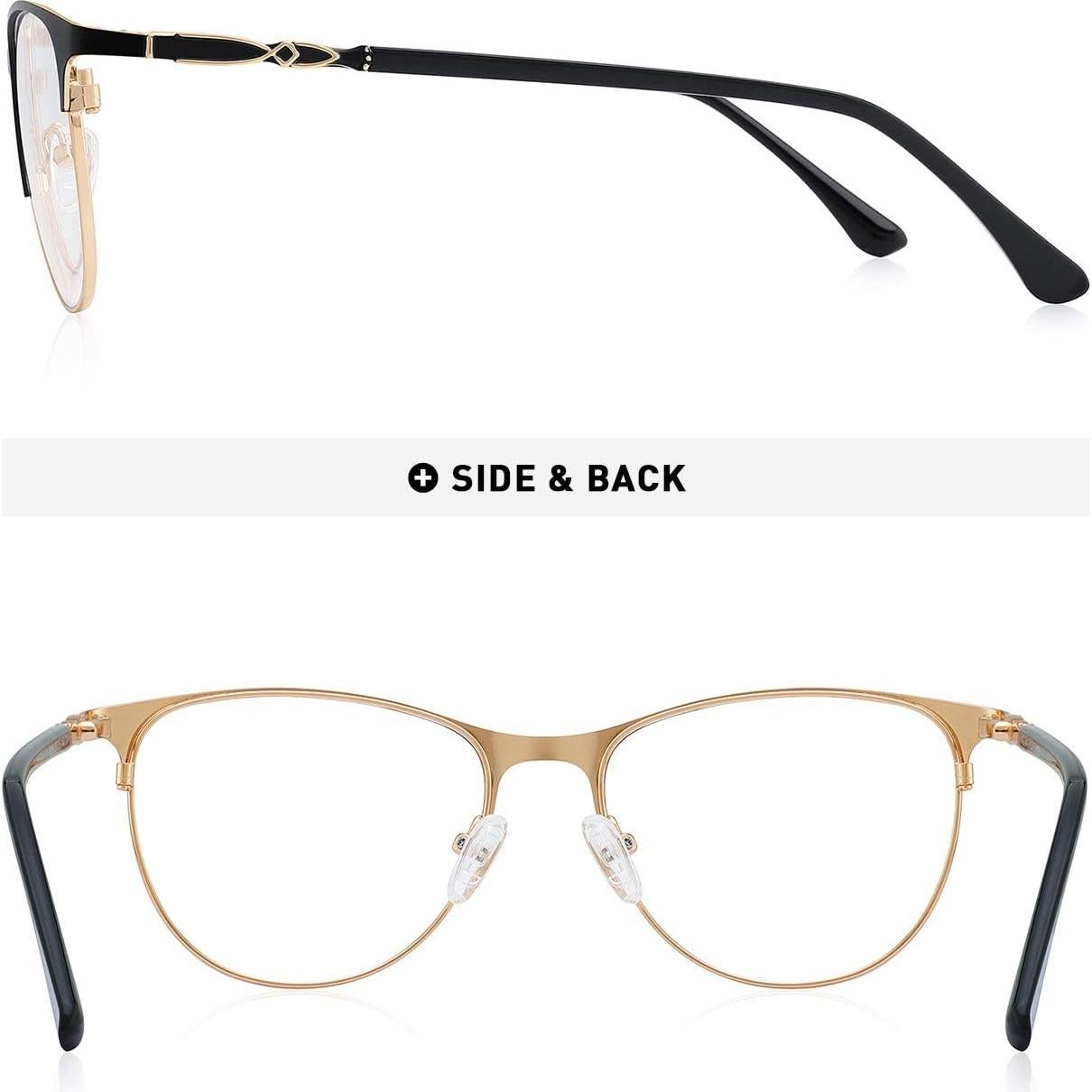 Gafas de lectura OLIEYE Cat Eye oro y negro 4.0x