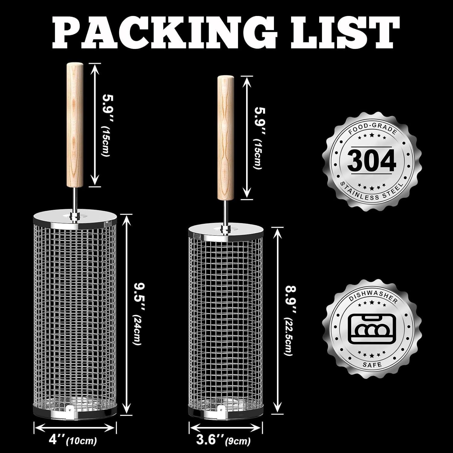 Cestas de Parrilla Ivtivfu 2PCS Acero Inoxidable 304