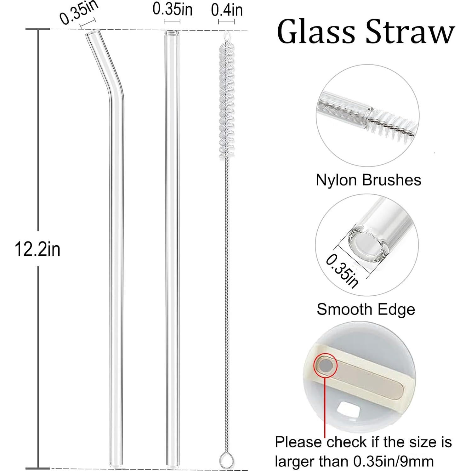 Popotes de Vidrio Reutilizables CteaTs para Taza Stanley 30/40 oz