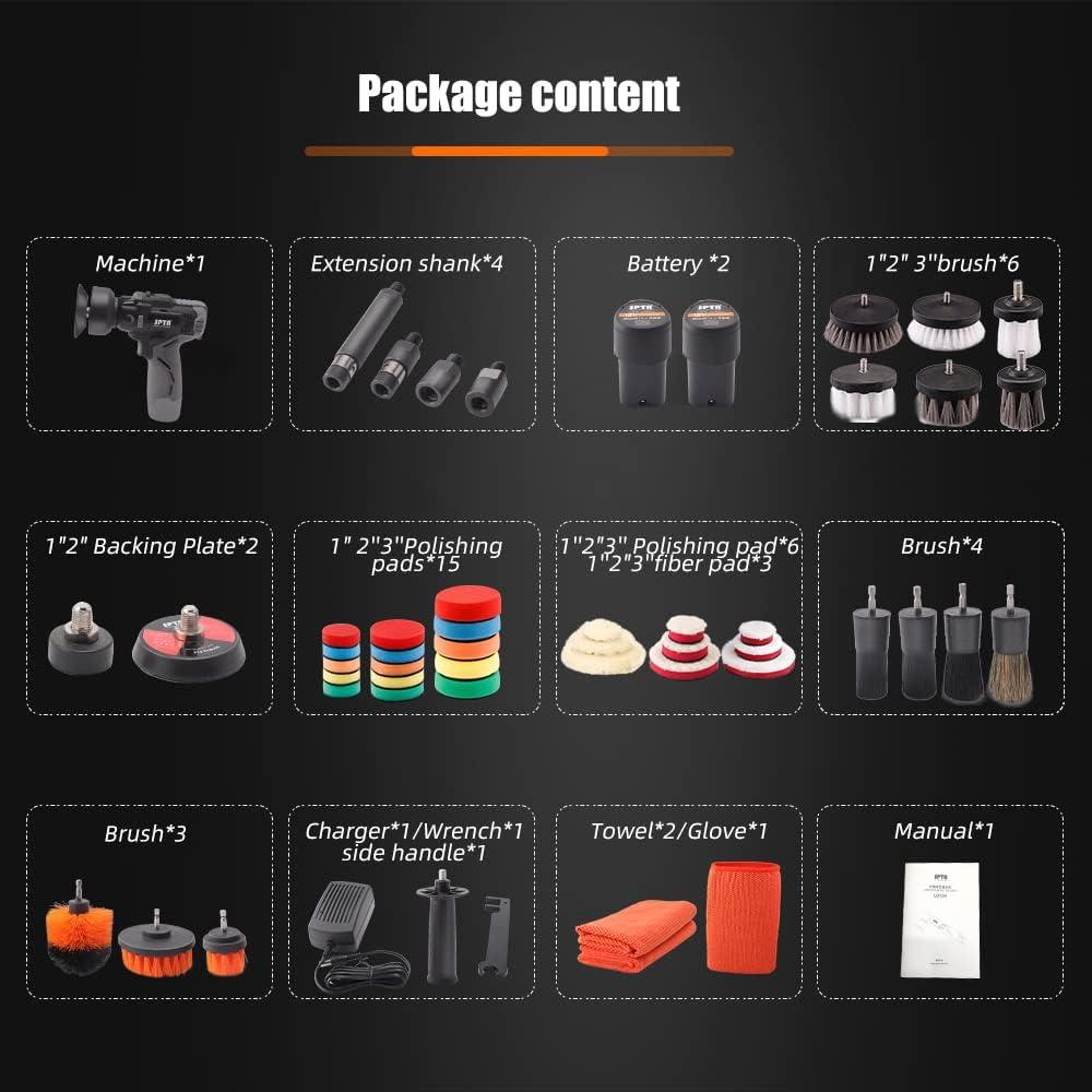 Pulidora Inalámbrica SPTA 12V con Velocidad Variable y Accesorios