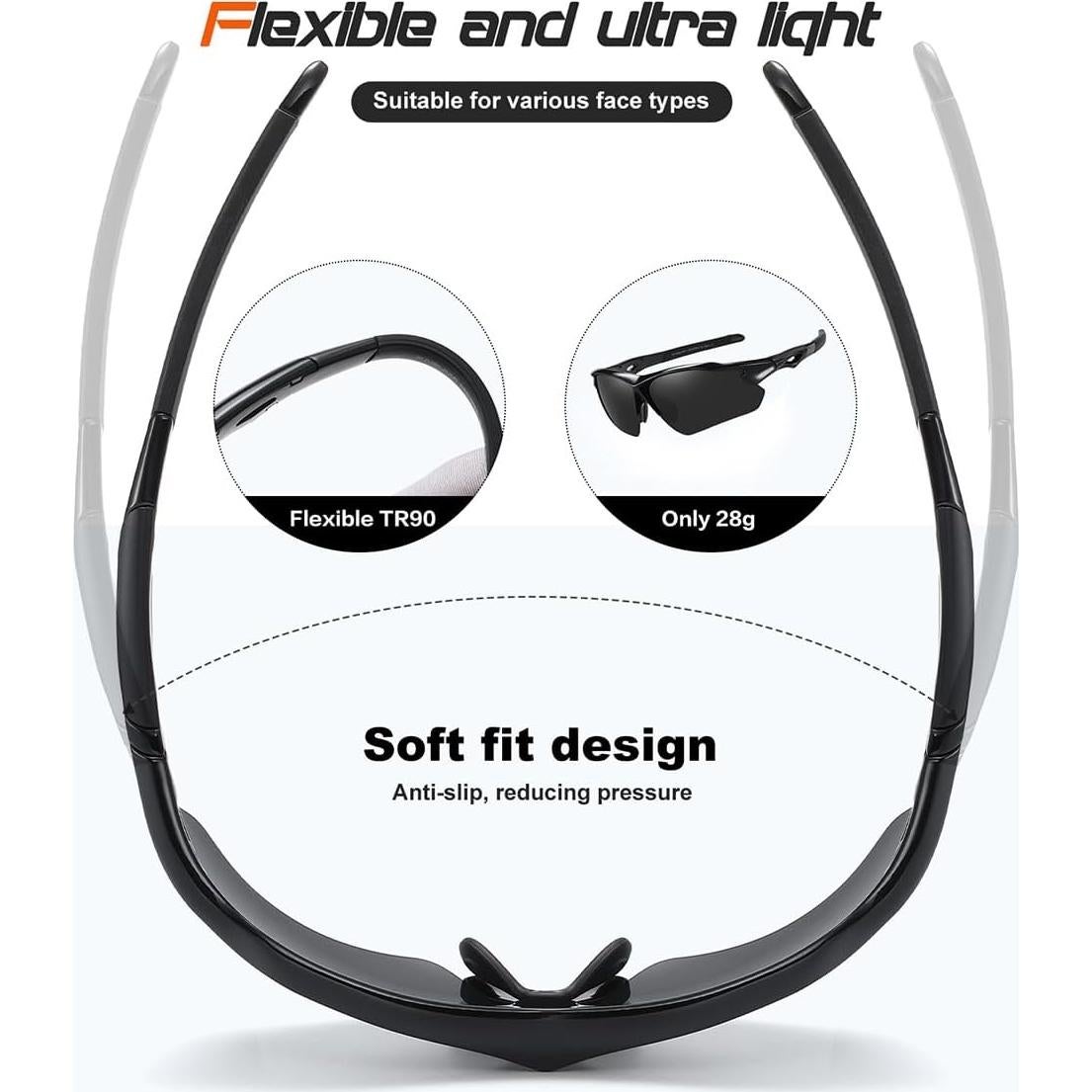 Gafas de sol deportivas FAGUMA UV400 unisex TR90 polarizadas