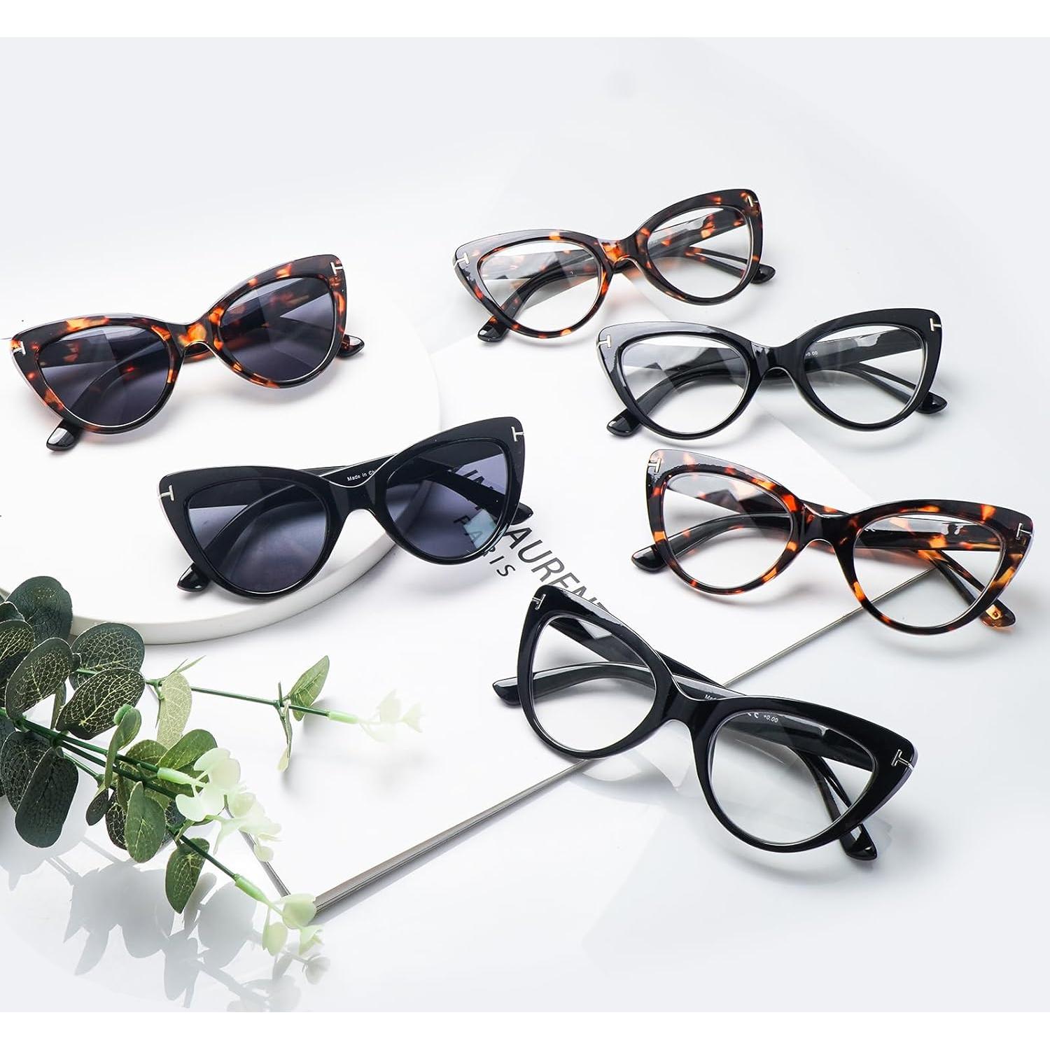 6 Gafas de Lectura Ojo de Gato Mujeres Bloqueo Luz Azul