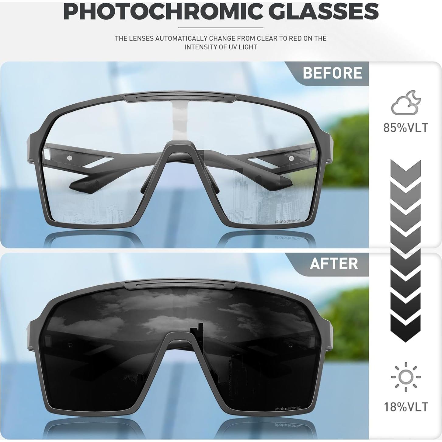 Gafas de Ciclismo Fotoquímicas SCVCN Unisex UV400