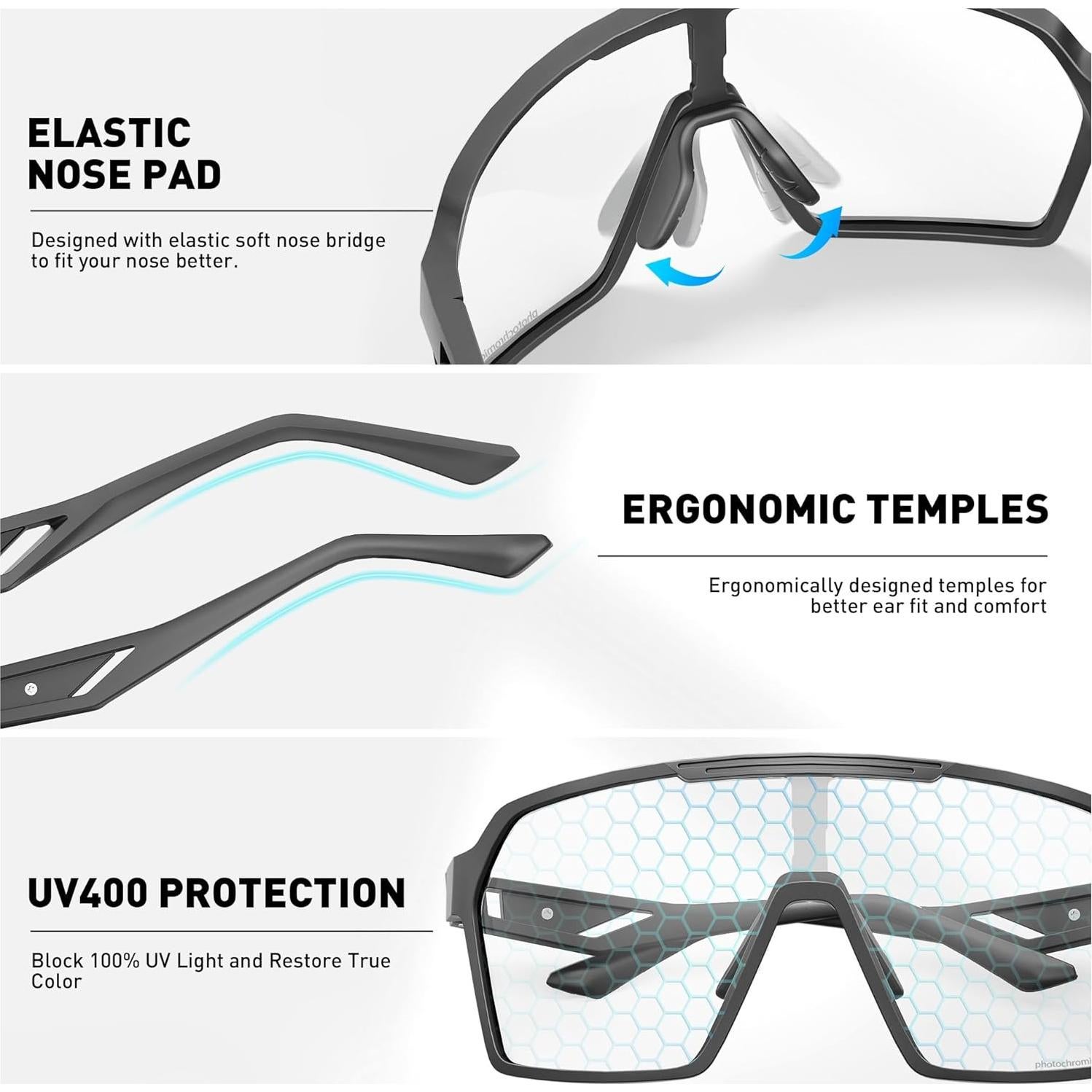 Gafas de Ciclismo Fotoquímicas SCVCN Unisex UV400