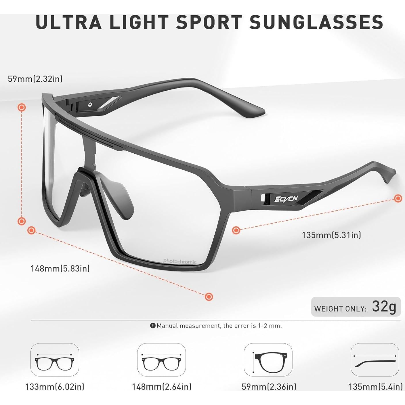 Gafas de Ciclismo Fotoquímicas SCVCN Unisex UV400