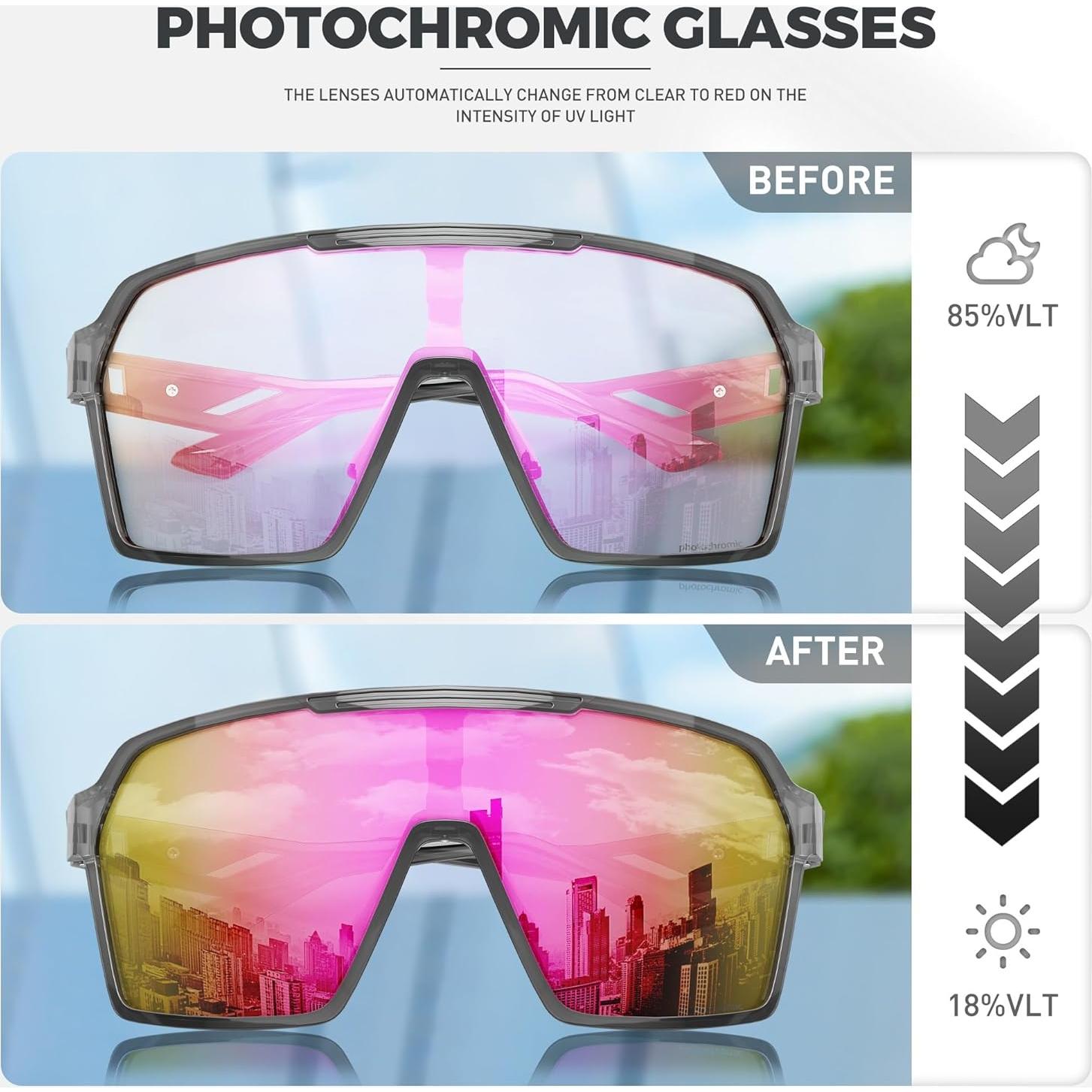 Gafas de Ciclismo Fotoquímicas S327 UV400 para Adultos