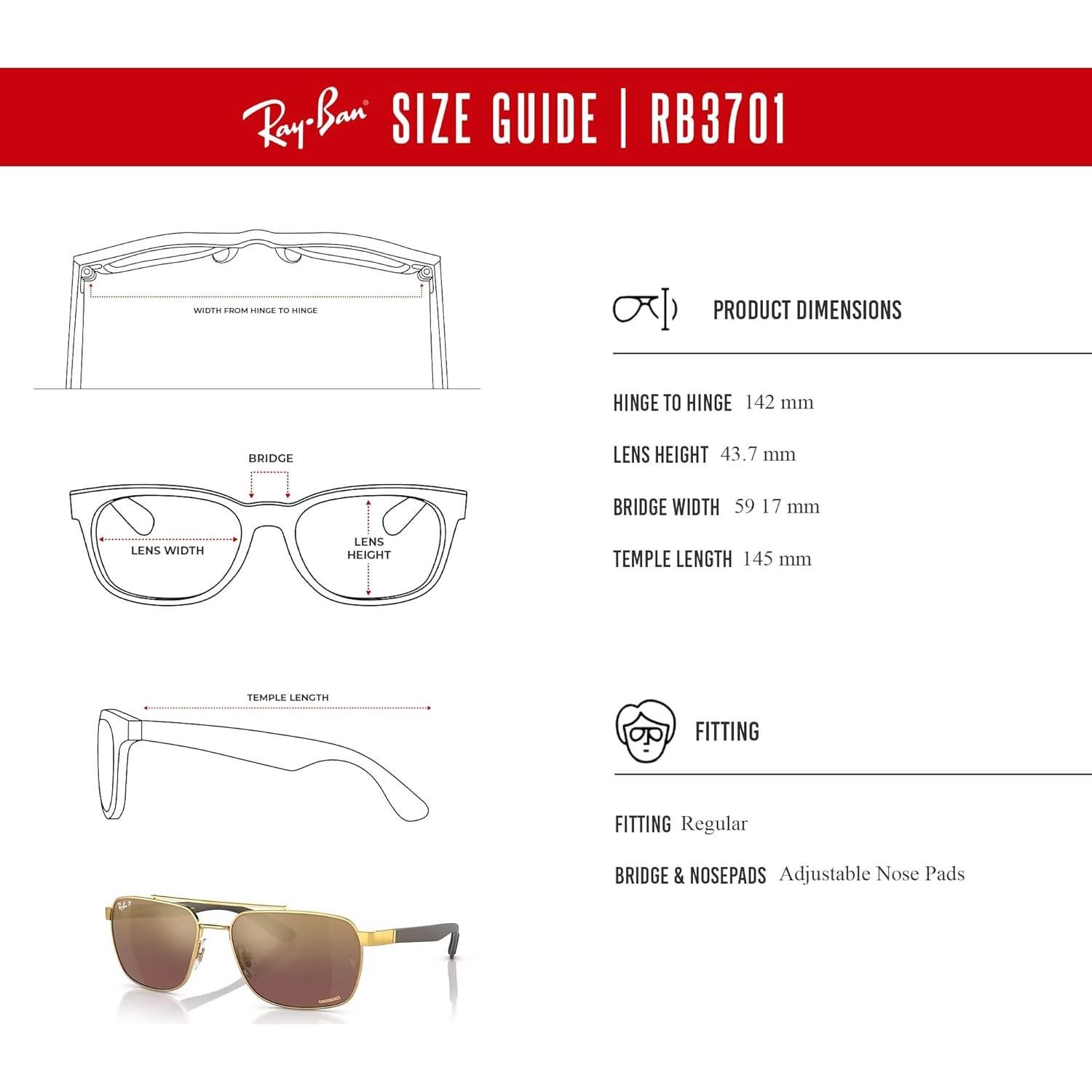Gafas de Sol Ray-Ban RB3701 Polarizadas para Hombres - Kit iWear